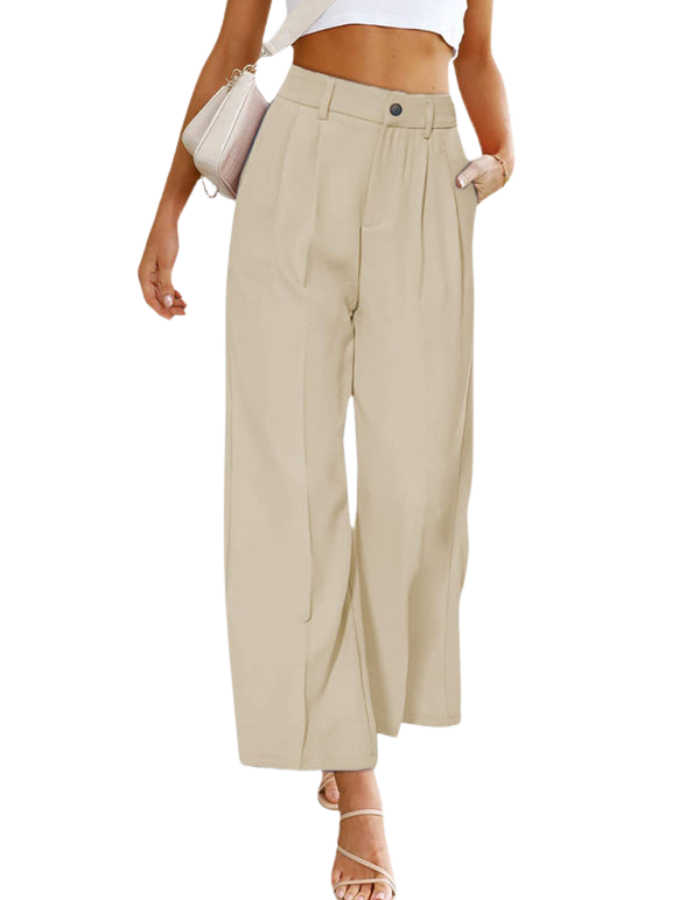 SHOPIQAt Women's Casual Wide Leg Pants High Waist Button Down Trousers With Pockets - Premium from shopiqat - Just $7.900! Shop now at shopiqat